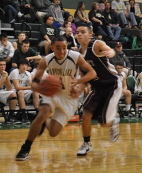 Luke Curry drives the baseline 