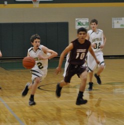 Garrett Winters blows by defender in game against Lockhart