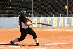 Briana Young with her patented swing as a Sophomore