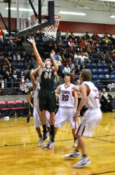 Senior Kevin Nolan finishes after being surrounded by Texans