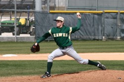 Southpaw Cody Powell on the mound