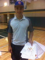 Michael Brady with his awards from Sports Banquet