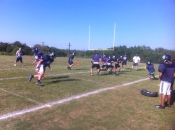 Bracken Christian Warriors in first practice.