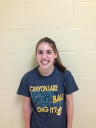 Abby Freund has a smile as big as the Freshman Volleyball team's win over Navarro