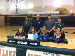 Amber Ramsey with her Family and Coaches 