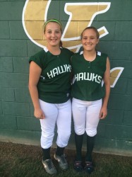 Lauren Mentzer and Bailey Bryan all smiles after win over Smithson Valley Middle School