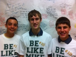 DJ Dorroh, Heath McDonough, Rory Preiss relax after another win over Wimberley Freshman