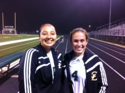 Cassandra Gomez and Christy Fowler are rays of sunshine on a misty night in their win over Wimberley.