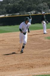 Corey Shedrock running the bases for the Hawks