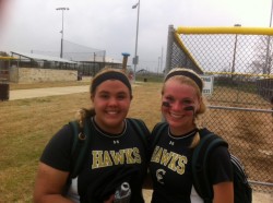 Kelsey Ahrens and Alexis Robinson after their win over El Paso Socorro