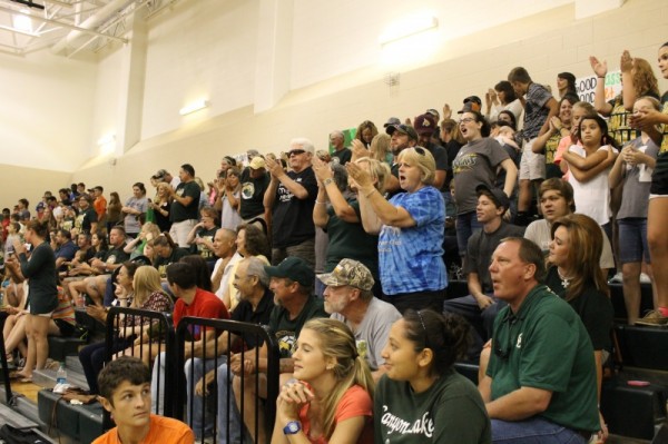 Largest Hawk Volleyball crowd gathered for the game with Wimberley