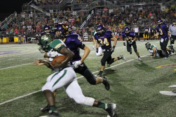 Robert Woods fighting for a first down against Liberty Hill