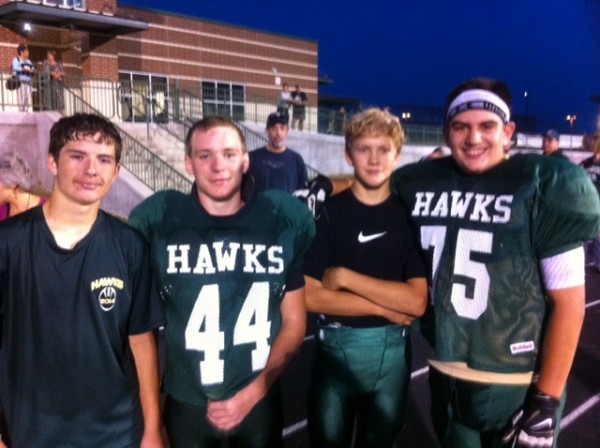 Austin Rodriguez pictured with Trenton Lorett, Jacob Ruff, and Cooper Harris