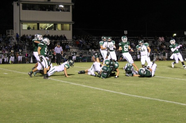 Haden Lee getting one of his 10 tackles on this night against Taylor