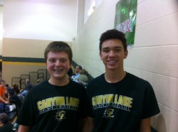 Hank Jordan and Joseph Boyd are all smiles after scoring a combined 28 points in win over Llano