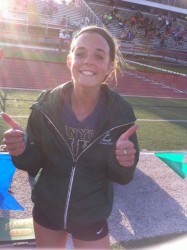 Senior Mariah Ellis is thumbs up after scoring 18 points for the Hawks in Wimberley