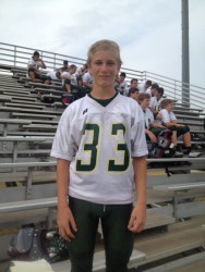 Jacob Neel taking it all in after final scrimmage 