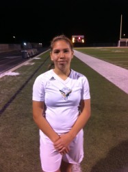 Brandi Schimonsky broke the dam scoring first goal in La Vernia game.