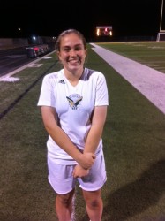 Christy Fowler is all smiles after scoring 4 goals in win over La Vernia Bears.