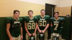 Braden Duke, Bradley Hight, Braden Hight, and Colton McDonald after win over Bandera JV, 46-0