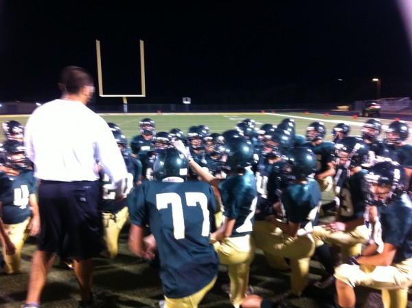 CL Hawks having one more talk before this night is through in win over Taylor, 41-14