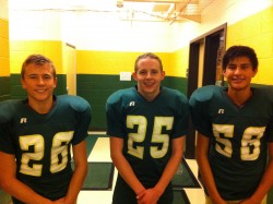 From left to right, CL's Connor Rose, Landry Moore, and Nathan De Leon