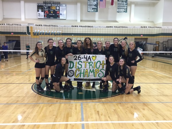 Hawks Win District 26-4A Crown! Notice Score of last set with Wimberley on Score Board