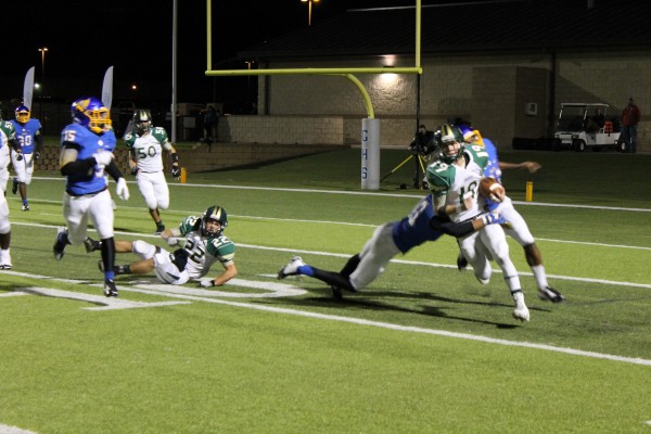 Tanner Faris trying to get the Hawks out of the shadow of their goal post