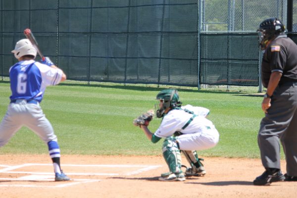 Catcher Lee Stafford ready for the pitch.