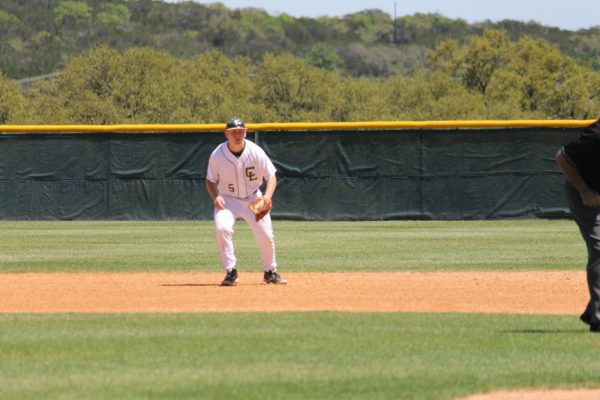 Senior Dylan Hodges holding down Second Base