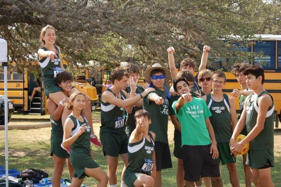 A happy Cross Country group after good showing in Comfort Meet