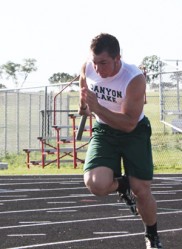 Zach Henshaw first Leg of 4x100 Relay