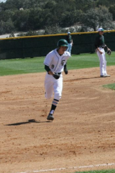 Corey Shedrock running the bases for the Hawks