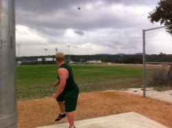 Austin Kahill making a heave with the Discus