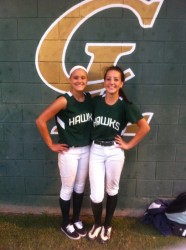 Bailey Bryan and Kyra Gonzales pose after game with SVMS