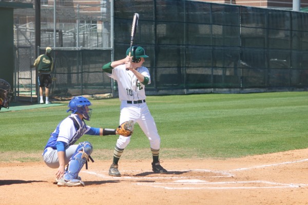 Gavin Dietrich waiting to give a ball a ride in win over Yoakum