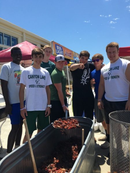 From Left to Right: Nakalnga Paul, Chance Martelli, Caimen McDonough, Micah St. John, Jarred Rollins, Tanner Farris, and Jacob Foster