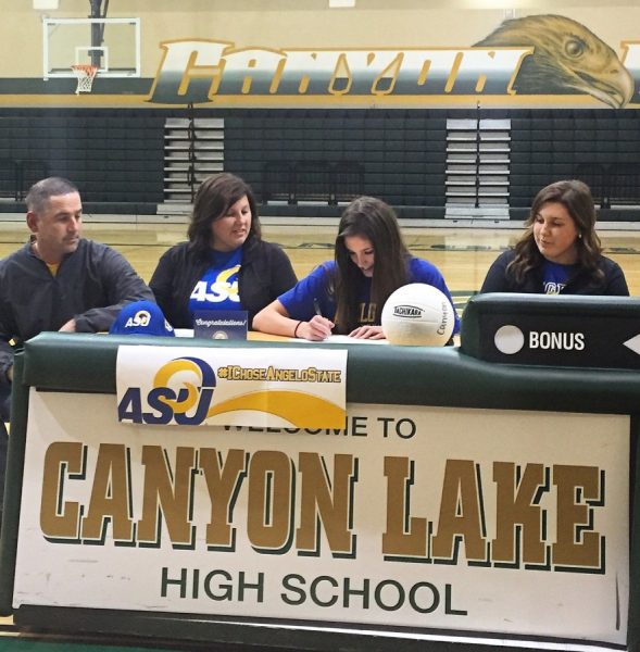 Bailey Drum signing for a chance to play at Angelo State University