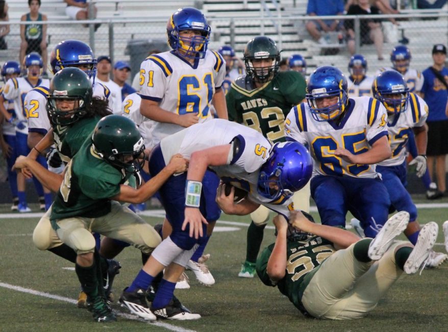 Clay Weber and the rest of the Hawk Defense take care of the Panther Offense